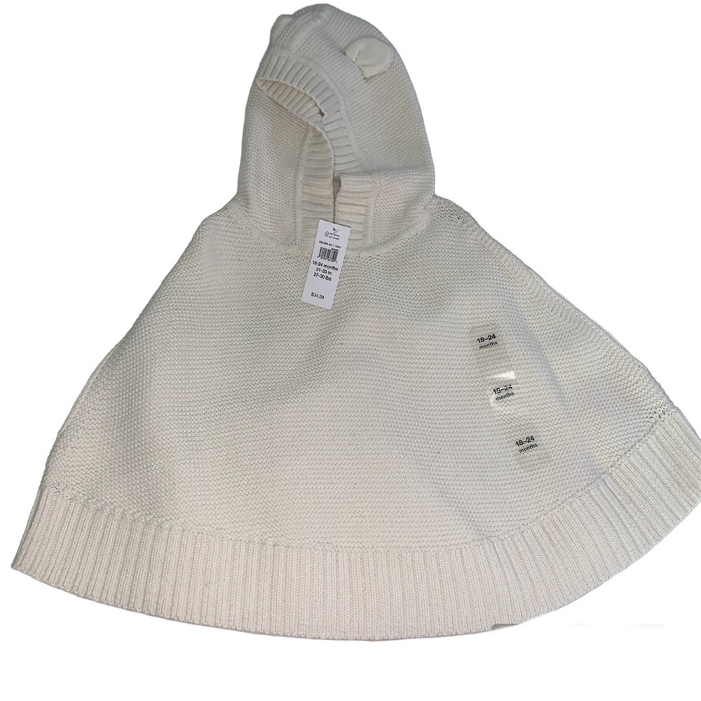 Gap Cream Hooded Poncho NWT Size 18-24 months
